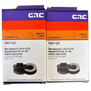 GRC One Up T357-LO Typewriter Correction Lift Off Tape 2 Packs Of 6 *New*